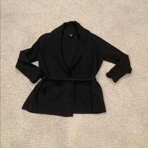 Ann Taylor Belted Black Sweater